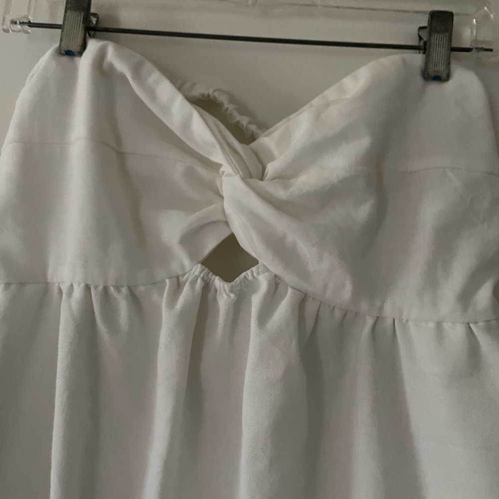 Women Summer Dresses Sleeveless White With Pockets. Fits like XL - Picture 7 of 12